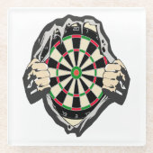 Das Dartboard auf Ihrer Brust! Glasuntersetzer (Vorderseite)