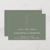 Das Datum des Grüns des botanischen Blumendatums i Einladung (Vorne/Hinten)