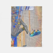 Das Deck drehen - Skateboard-Trick Fleecedecke (Vorderseite)