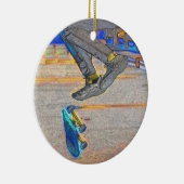 Das Deck drehen - Skateboard-Trick Keramik Ornament (Rechts)