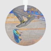 Das Deck drehen - Skateboard-Trick Ornament (Rückseite)