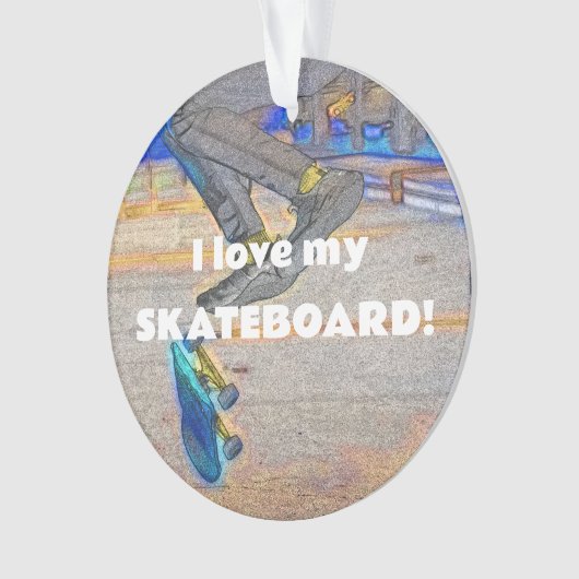 Das Deck drehen - Skateboard-Trick Ornament (Vorderseite)