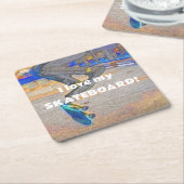 Das Deck drehen - Skateboard-Trick Rechteckiger Pappuntersetzer (angewinkelt)