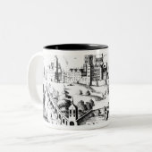 Das Defenestration von Prag, am 3. August 1618 Zweifarbige Tasse (Vorderseite Links)