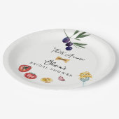 Das Dekor ist eher italienisch. Pappteller (Schrägansicht)