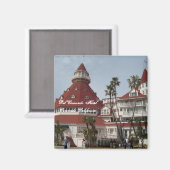 Das Del Coronado Hotel Square Button Magnet (Vorderseite/Rückseite)