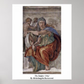 Das Delphische Sibyl von Michelangelo Buonarroti Poster (Vorne)