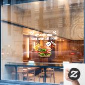 Das Deluxe Burger Fries Drink Restaurant Sm. Fensteraufkleber (Café-Fenster)