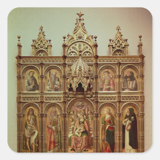 Das Demidoff Altarpiece, 1476 Quadratischer Aufkleber (Vorderseite)