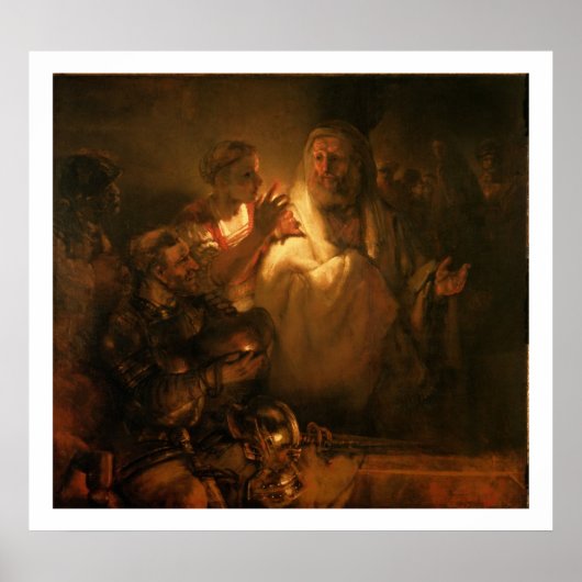 Das Denial of St. Peter, 1660 (Öl auf Leinwand) Poster (Vorne)