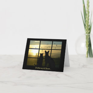 Das Denken an Zuhause Corona-Virus Karte