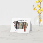 Das Denken der Schafe an sich geklappte Grußkarte Karte (Gelbe Blume)