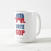Das Denken ist harte Abstimmung GOP-Tasse Kaffeetasse (VorderseiteRechts)