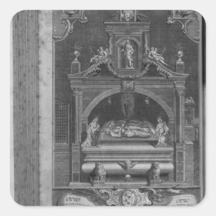 Das Denkmal für Henry II und Richard I Quadratischer Aufkleber