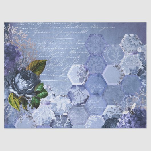 Das Design 9-Tissue Paper der Blauen Bienenreihe Seidenpapier (Vorderseite)