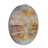 Das Design der Aquarell Beach Serie 1 Dartscheibe (Vorderseite Links)