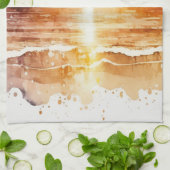Das Design der Aquarell Beach Serie 1 Geschirrtuch (Gefaltet)