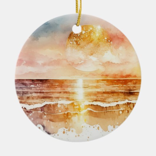 Das Design der Aquarell Beach Serie 1 Keramik Ornament (Vorne)