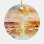 Das Design der Aquarell Beach Serie 1 Keramik Ornament (Hinten)