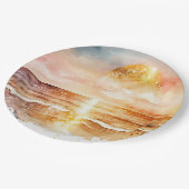 Das Design der Aquarell Beach Serie 1 Pappteller (Schrägansicht)