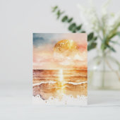 Das Design der Aquarell Beach Serie 1 Postkarte (Stehend Vorderseite)