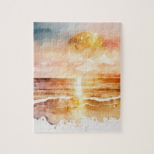 Das Design der Aquarell Beach Serie 1 Puzzle (Vertikal)