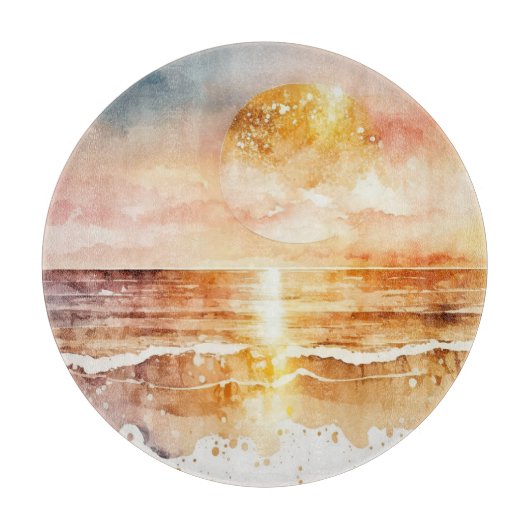 Das Design der Aquarell Beach Serie 1 Schneidebrett (Vorderseite)