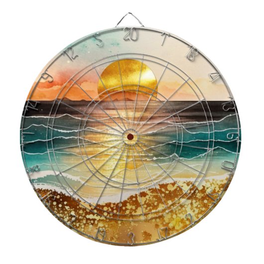 Das Design der Aquarell Beach Serie 3 Dartscheibe (vorne)