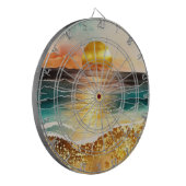 Das Design der Aquarell Beach Serie 3 Dartscheibe (Vorderseite Links)