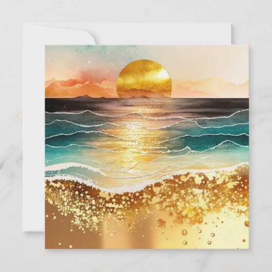 Das Design der Aquarell Beach Serie 3 Einladung (Vorderseite)