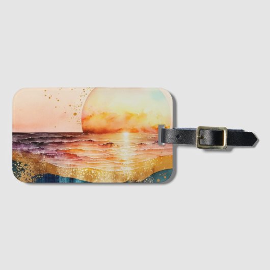Das Design der Aquarell Beach Serie 3 Gepäckanhänger (Vorderseite (Horizontal))