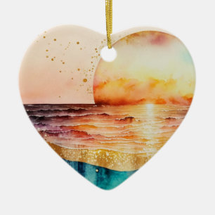 Das Design der Aquarell Beach Serie 3 Keramik Ornament