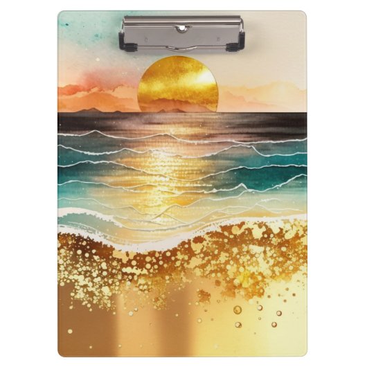 Das Design der Aquarell Beach Serie 3 Klemmbrett (Vorderseite)