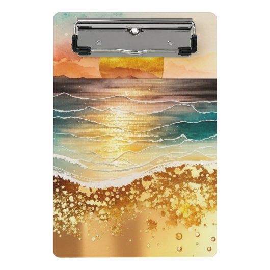 Das Design der Aquarell Beach Serie 3 Mini Klemmbrett (Vorderseite)