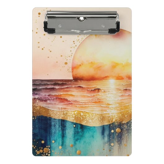 Das Design der Aquarell Beach Serie 3 Mini Klemmbrett (Vorderseite)