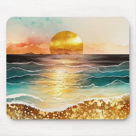Das Design der Aquarell Beach Serie 3 Mousepad (Vorne)