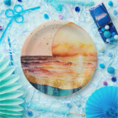 Das Design der Aquarell Beach Serie 3 Pappteller (Party)
