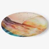 Das Design der Aquarell Beach Serie 3 Pappteller (Schrägansicht)