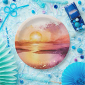 Das Design der Aquarell Beach Serie 3 Pappteller (Party)