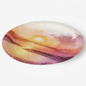 Das Design der Aquarell Beach Serie 3 Pappteller (Schrägansicht)