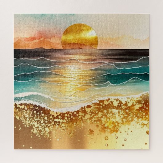 Das Design der Aquarell Beach Serie 3 Puzzle (Vertikal)