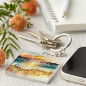 Das Design der Aquarell Beach Serie 3 Schlüsselanhänger (Vorderseite rechts)