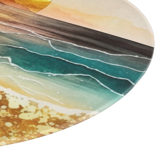 Das Design der Aquarell Beach Serie 3 Schneidebrett (Ecke)