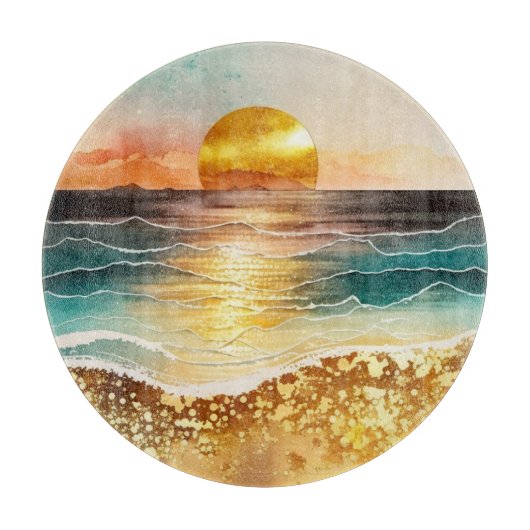Das Design der Aquarell Beach Serie 3 Schneidebrett (Vorderseite)