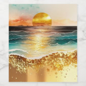 Das Design der Aquarell Beach Serie 3 Weinetikett (Einzelnes Label)