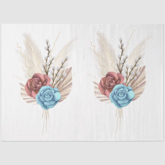Das Design der Boho Bouquet-Serie 10 Seidenpapier (Vorderseite)