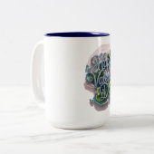 Das Design der dynamischen Typografie-Tasse Zweifarbige Tasse (Vorderseite Links)