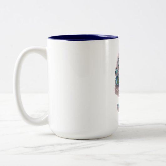 Das Design der dynamischen Typografie-Tasse Zweifarbige Tasse (Links)
