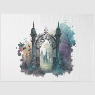 Das Design der Gothic Friedhof Gate Serie 4 Seidenpapier