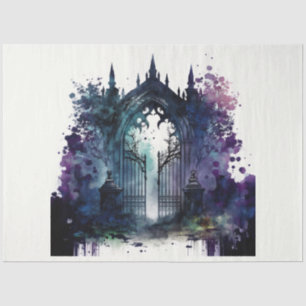 Das Design der Gothic Friedhof Gate Serie 6 Seidenpapier
